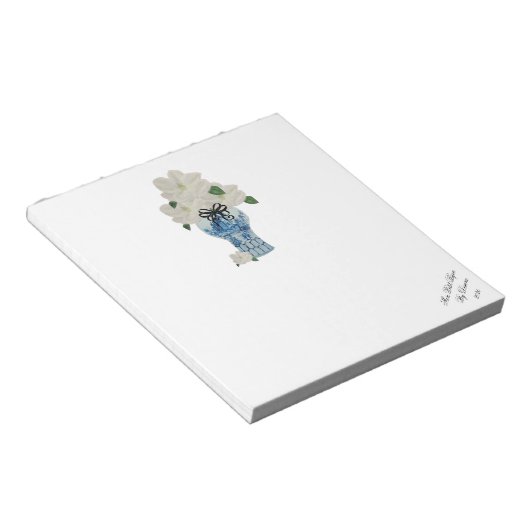 Magnolias Blue en White Ginger Jar Notitieblok (Schuin)