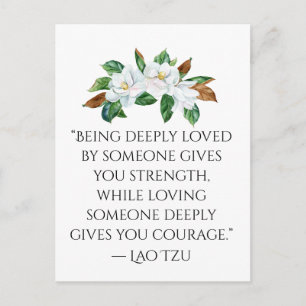 Magnolias en Deep Love Quote Briefkaart