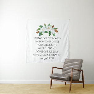 Magnolias en Deep Love Quote Wandkleed