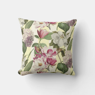 Magnolia's en Hortensia's Tuin Vintage Botanisch Kussen