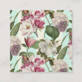 Magnolias en Hydrangeas  Botanische Mini Bu Vierkante Visitekaartje (Achterkant)