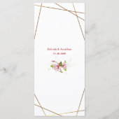 Magnolias Faux Gold Foil Lijst Rustic Wedding Menu (Achterkant)