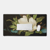 Magnolias géant sur un tissu de velours bleu par M (Clavier et souris)