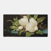 Magnolias géant sur un tissu de velours bleu par M (Recto)