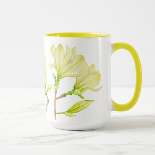 Magnolias jaune sur une Mug Combo (W) - 15 oz. (Droite)