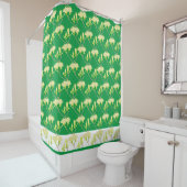 Magnolias jaunes sur un rideau de douche (En situation)