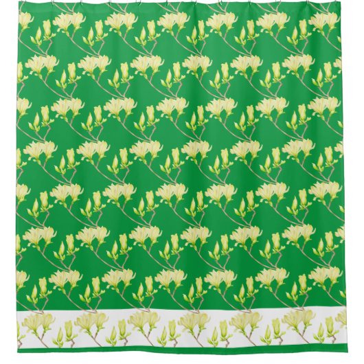 Magnolias jaunes sur un rideau de douche (Devant)