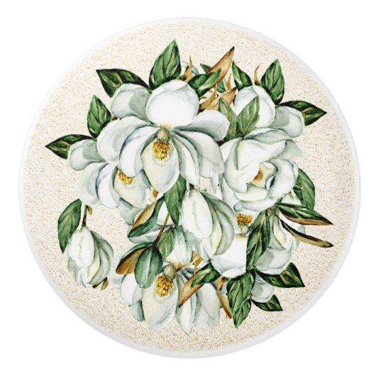 Magnolias keramische lade knoppen (Voorkant)