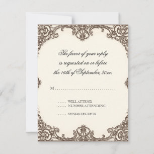 Magnolias n Bird of Paradise - RSVP Response Card Kaartje