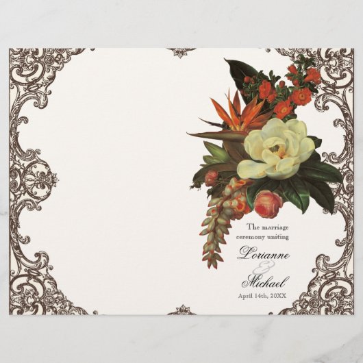 Magnolias n Bird of Paradise - Wedding Programme (Voorkant)