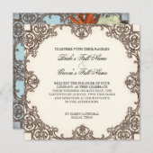 Magnolias n Oiseau du Paradis - Faire-part de mari (Devant / Derrière)