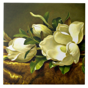 Magnolias op Gold Velvet Cloth, fijn kunstschilder Tegeltje