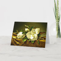 Magnolias op Gold Velvet Cloth Note Card