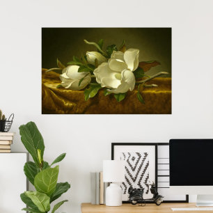 Magnolia's op gouden fluweel door MJ Heade Poster