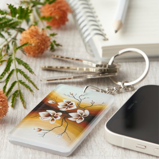Magnolien, Acryl -  Sleutelhanger (Voorkant Rechts)