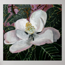 magnoliumbloemschilderij acrylwand poster