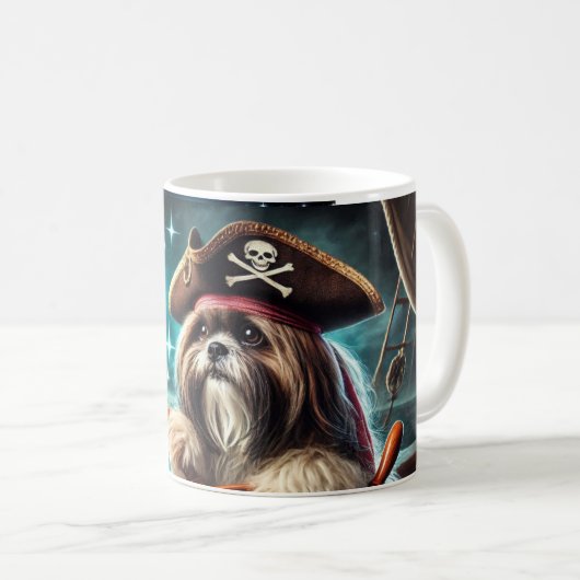 Magnum the Shih Tzu Pirate Mug (Devant droit)
