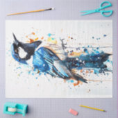 Magpie Bird Azure Whisper Decoupage Tissuepapier (Craft)