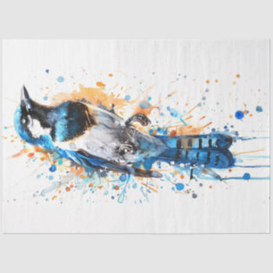 Magpie Bird Sienna Serenade Decoupage Tissuepapier