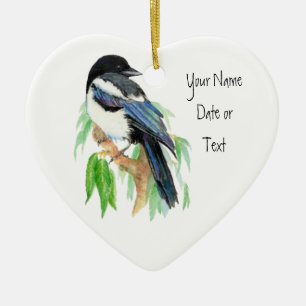 Magpie, Ornement à Customiser, Oiseau, Nature