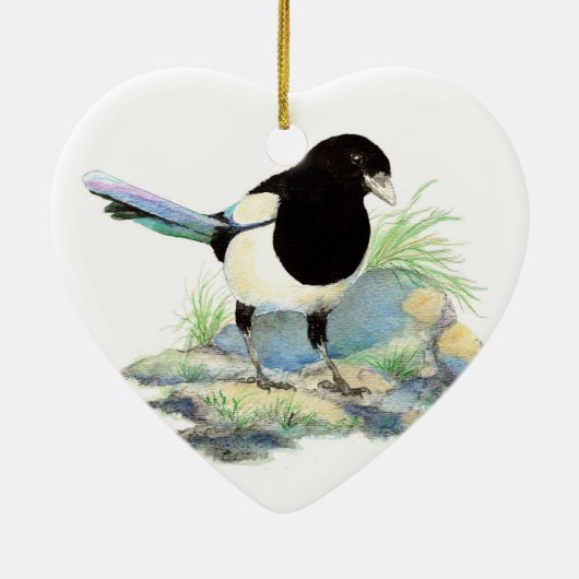 Magpie, Ornement à Customiser, Oiseau, Nature (Dos)