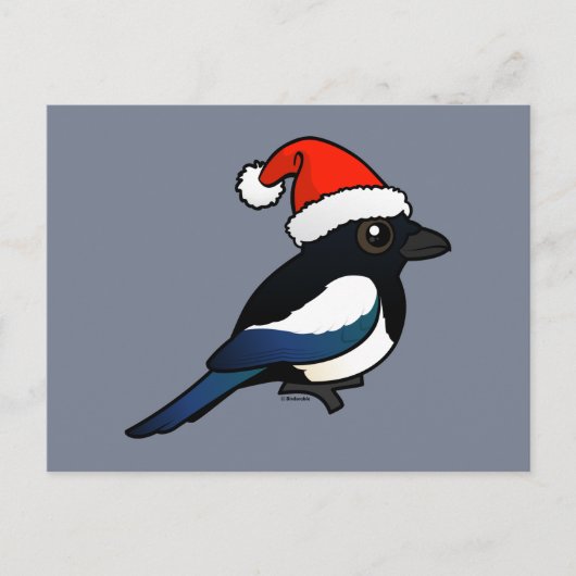 Magpie Santa Feestdagenkaart (Voorkant)