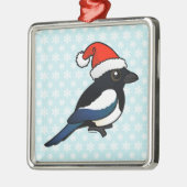 Magpie Santa Metalen Ornament (Links)