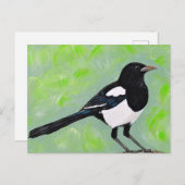 Magpie schilderij briefkaart (Voorkant / Achterkant)