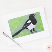 Magpie schilderij rechthoekige sticker (Envelop)