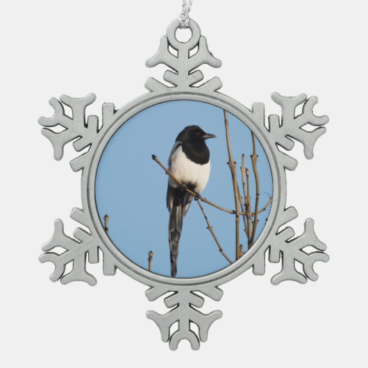 Magpie Tin Sneeuwvlok Ornament (Voorkant)