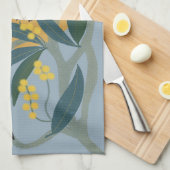 Magpies in de winterzon theedoek (Quarter Fold)