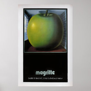 Magritte Tentoonstellingsposter Vintage Apple Kuns Poster