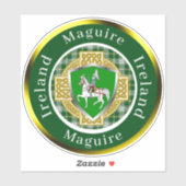 Maguire Shield & Celtic Cross gepersonaliseerd Sticker (Vel)
