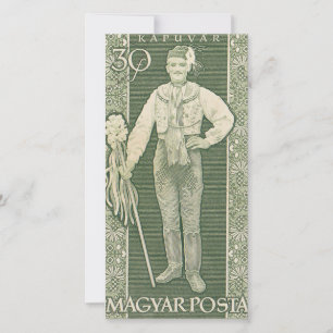 Magyarische postzegel bedankkaart