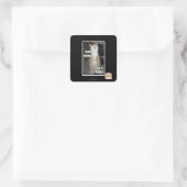 Mah buik heeft een gelukkige vierkante sticker (Tas)