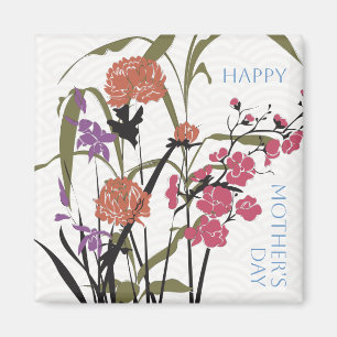 Mah Jong Bloemen Moeder Magneet