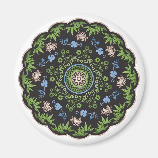 Mah Jong Bloemen/One Dot Magneet (Voorkant)