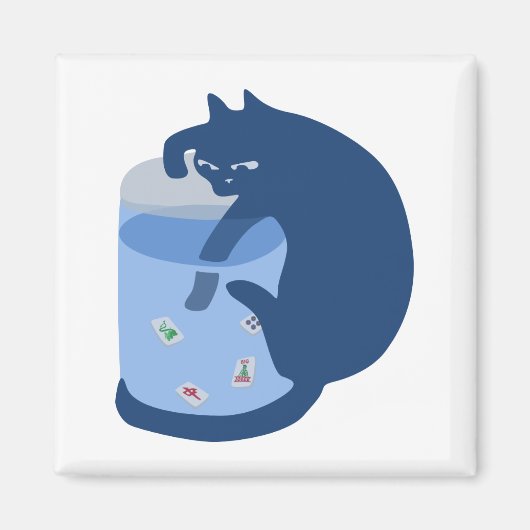 Mah Jong Cat Magneet (Voorkant)