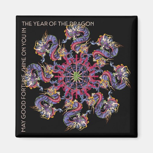 Mah Jong Dragon Jaar Magneet (Voorkant)