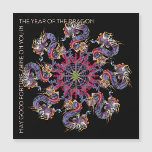 Mah Jong Dragon Jaar Platte Magneet Magnetische Uitnodiging