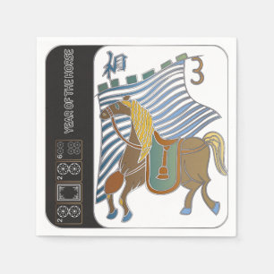 Mah Jong Horse Napkins Servet