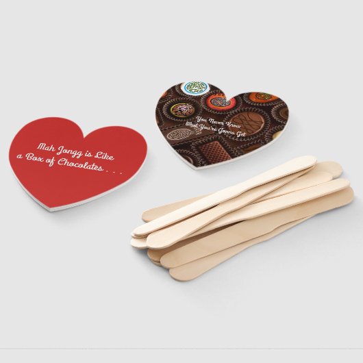 Mah Jong is als een doos van chocolade fans Handwaaier (Niet-gemonteerd)