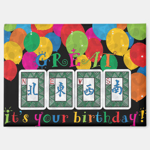 Mah Jong NIEUWS Verjaardagsmagnet Magneet