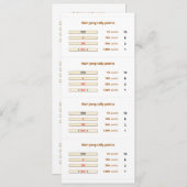 Mah-Jong tally points card - 2 Kaart (Voorkant / Achterkant)