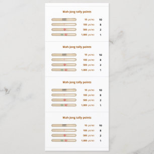 Mah-Jong tally points card - 3 Kaart