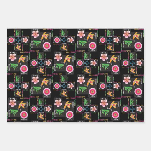 Mah Jongg 4 Fleurs papier d'enveloppement (Devant 3)