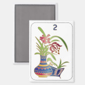 Mah Jongg, aimant à fleur (Recto/Verso)