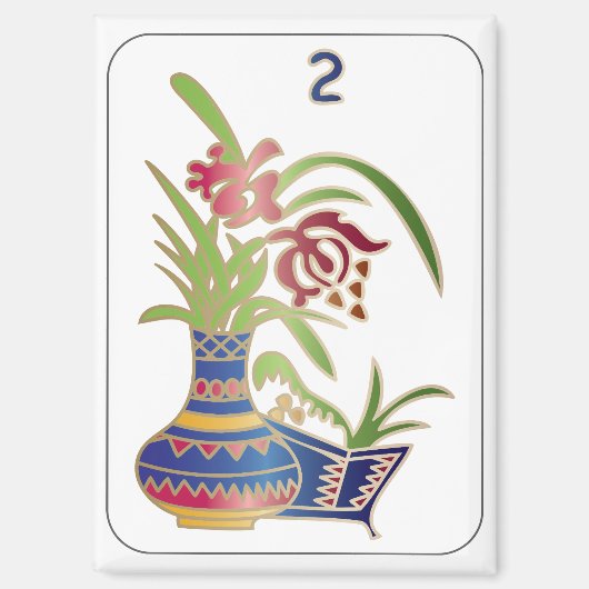 Mah Jongg, aimant à fleur (Recto)