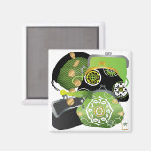 Mah Jongg Aimant Porte-Pièces (Recto/Verso)