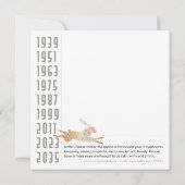 Mah Jongg Année de la carte d'appartement lapin (Dos)